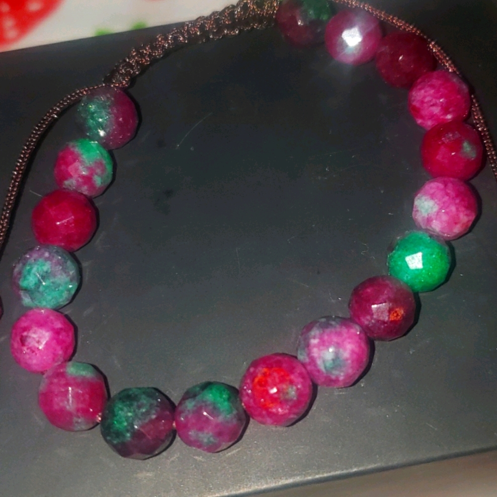 LuluDharma 🍓 Strawberry AGATE stones bracelet